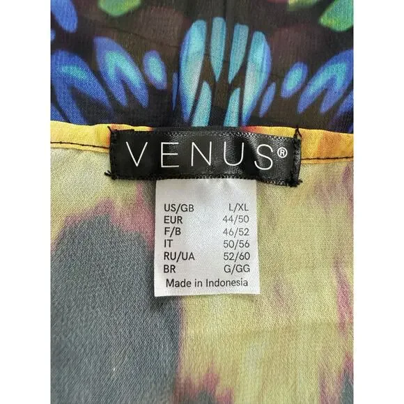 Boho Maxi Kimono Kaftan Women Leopard Butterfly Print Sheer Beaded Cover Up L/XL - Picture 10 of 16